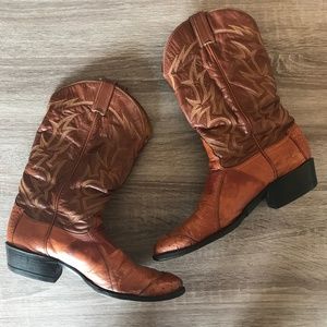 Tony Lama Ostrich Leather Cowboy Boots